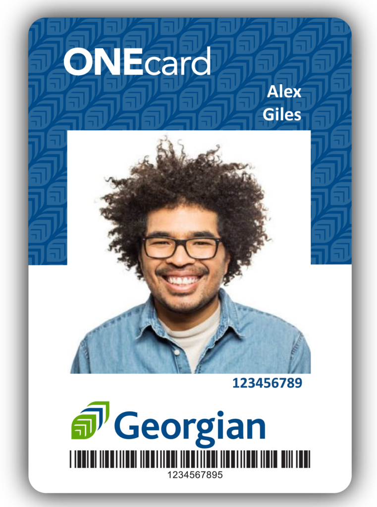 格鲁吉亚学院的样本与必赢彩票首页苹果官方版男人微笑的ONEcard。